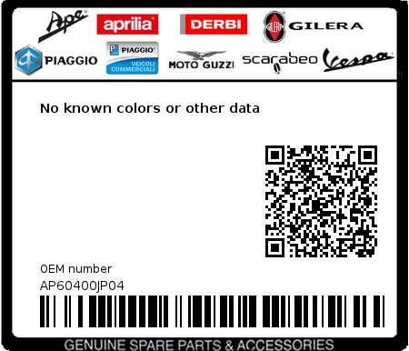 Product image: Aprilia - AP60400JP04 - No known colors or other data 