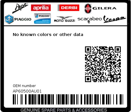 Product image: Aprilia - AP60500AU01 - No known colors or other data 