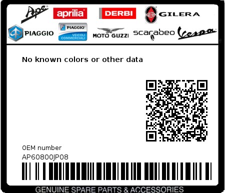 Product image: Aprilia - AP60800JP08 - No known colors or other data 