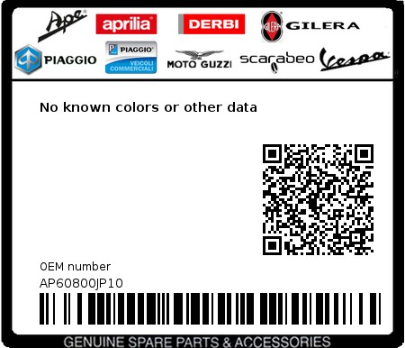 Product image: Aprilia - AP60800JP10 - No known colors or other data 