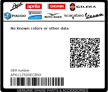 Product image: Aprilia - AP6112500ECBXX - No known colors or other data  0