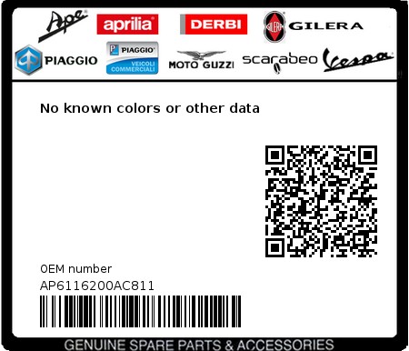 Product image: Aprilia - AP6116200AC811 - No known colors or other data 