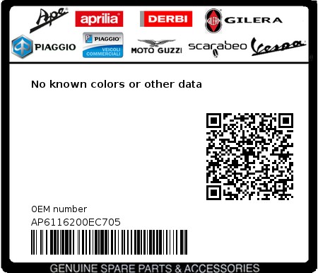 Product image: Aprilia - AP6116200EC705 - No known colors or other data 