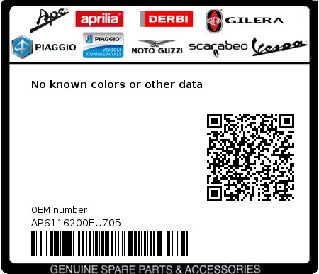 Product image: Aprilia - AP6116200EU705 - No known colors or other data 