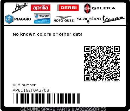 Product image: Aprilia - AP61162F0AB708 - No known colors or other data 