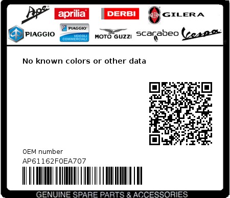 Product image: Aprilia - AP61162F0EA707 - No known colors or other data 