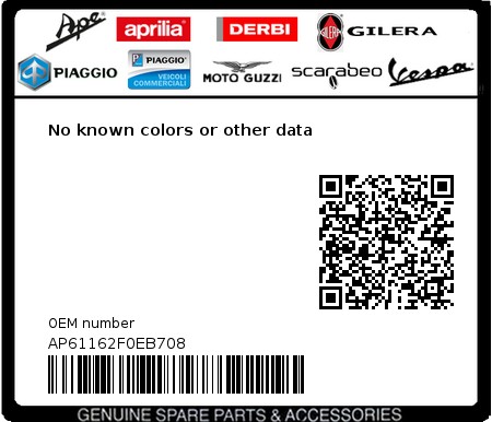 Product image: Aprilia - AP61162F0EB708 - No known colors or other data 