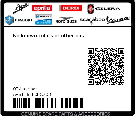 Product image: Aprilia - AP61162F0EC708 - No known colors or other data 