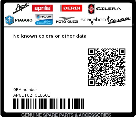 Product image: Aprilia - AP61162F0EL601 - No known colors or other data 