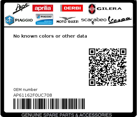 Product image: Aprilia - AP61162F0UC708 - No known colors or other data 