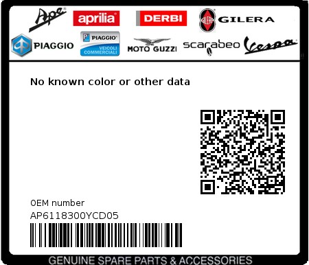 Product image: Aprilia - AP6118300YCD05 - No known color or other data 