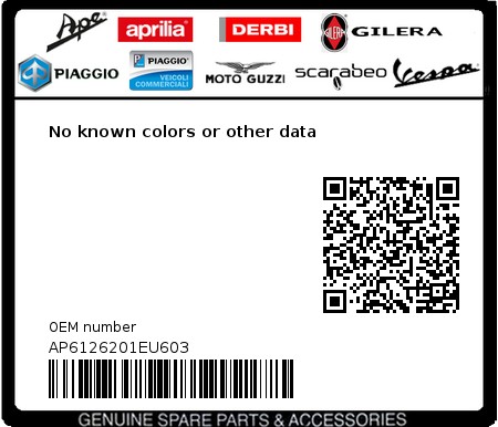 Product image: Aprilia - AP6126201EU603 - No known colors or other data 