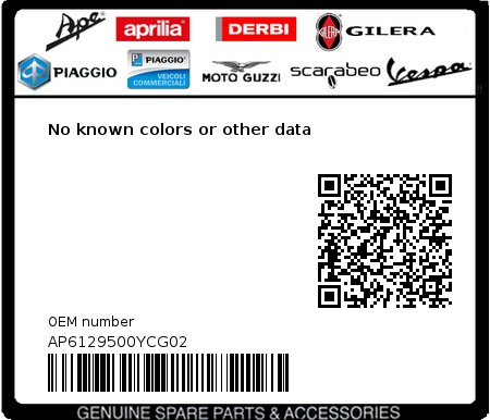 Product image: Aprilia - AP6129500YCG02 - No known colors or other data  0