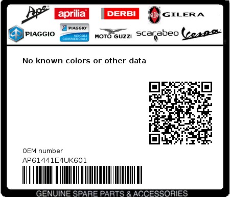 Product image: Aprilia - AP61441E4UK601 - No known colors or other data 