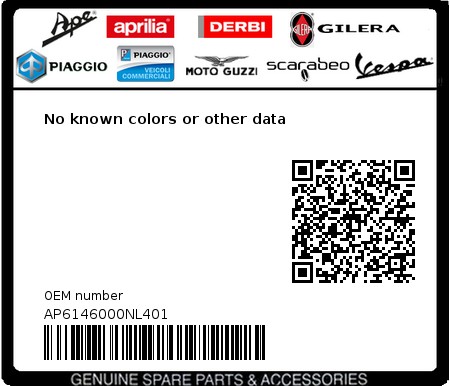 Product image: Aprilia - AP6146000NL401 - No known colors or other data 