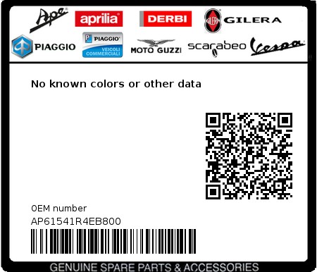 Product image: Aprilia - AP61541R4EB800 - No known colors or other data 