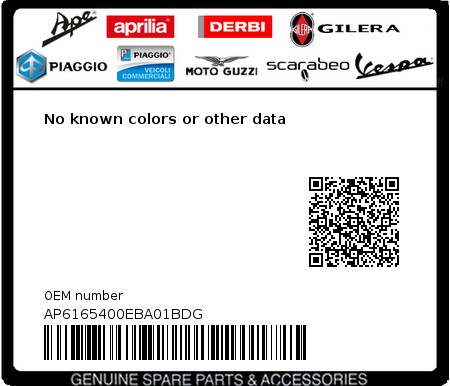 Product image: Aprilia - AP6165400EBA01BDG - No known colors or other data 