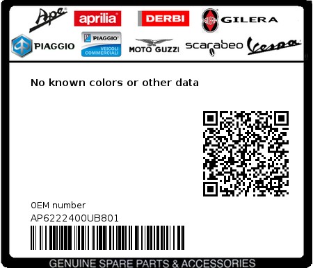 Product image: Aprilia - AP6222400UB801 - No known colors or other data 