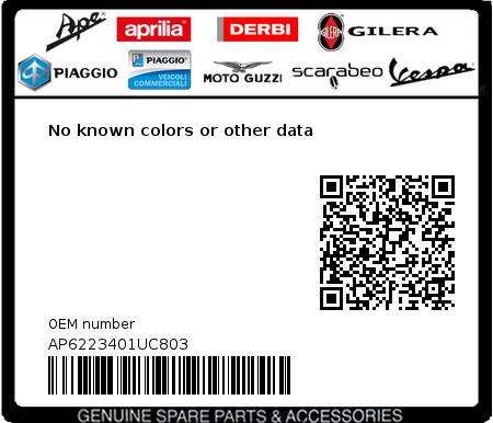 Product image: Aprilia - AP6223401UC803 - No known colors or other data 