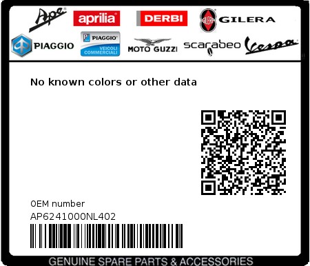 Product image: Aprilia - AP6241000NL402 - No known colors or other data 