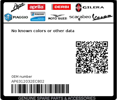 Product image: Aprilia - AP6312032EC802 - No known colors or other data 