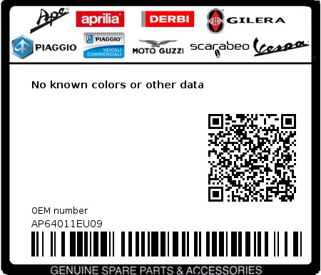 Product image: Aprilia - AP64011EU09 - No known colors or other data 