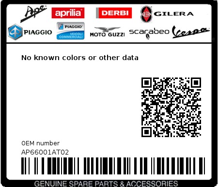 Product image: Aprilia - AP66001AT02 - No known colors or other data 