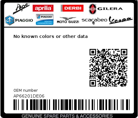 Product image: Aprilia - AP66201DE06 - No known colors or other data  0