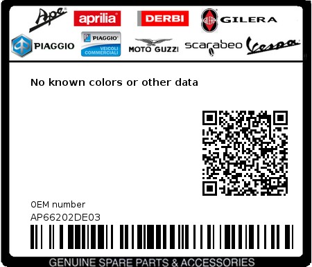 Product image: Aprilia - AP66202DE03 - No known colors or other data  0