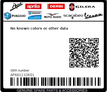 Product image: Aprilia - AP66211DK01 - No known colors or other data  0