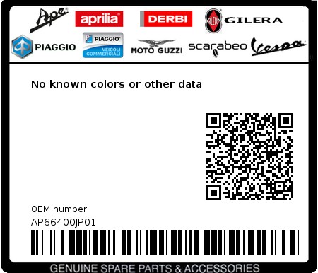 Product image: Aprilia - AP66400JP01 - No known colors or other data 