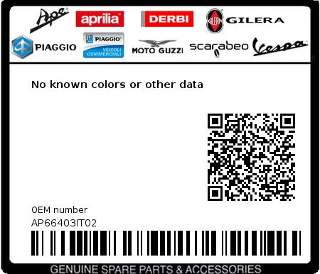 Product image: Aprilia - AP66403IT02 - No known colors or other data  0