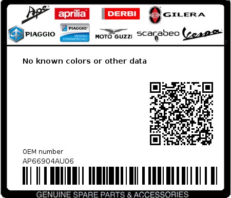 Product image: Aprilia - AP66904AU06 - No known colors or other data 