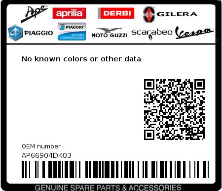 Product image: Aprilia - AP66904DK03 - No known colors or other data 