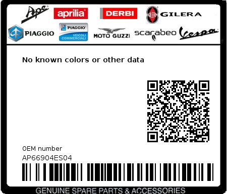 Product image: Aprilia - AP66904ES04 - No known colors or other data 