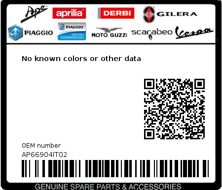 Product image: Aprilia - AP66904IT02 - No known colors or other data 