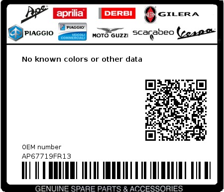 Product image: Aprilia - AP67719FR13 - No known colors or other data 