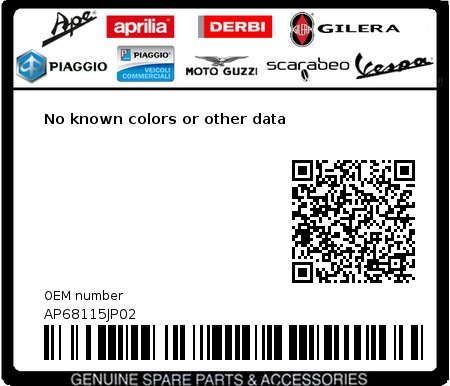 Product image: Aprilia - AP68115JP02 - No known colors or other data 