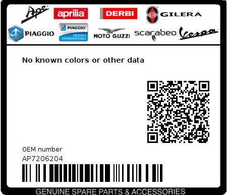 Product image: Aprilia - AP7206204 - No known colors or other data 