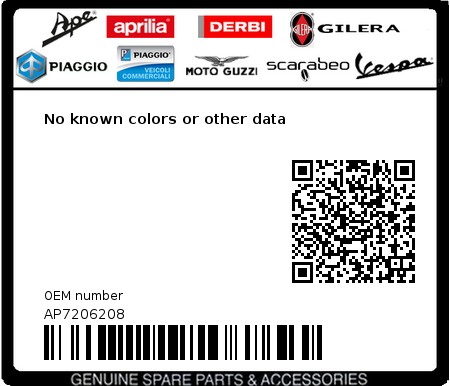 Product image: Aprilia - AP7206208 - No known colors or other data 