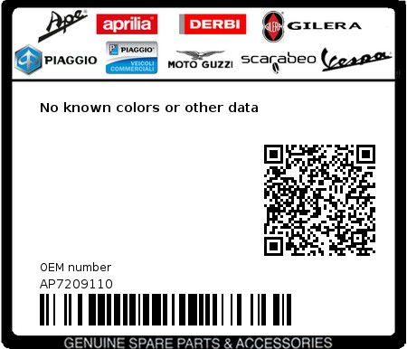 Product image: Aprilia - AP7209110 - No known colors or other data 