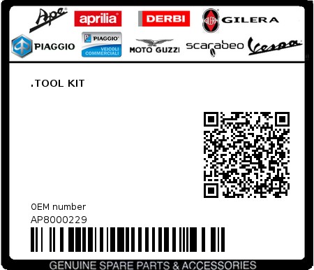 Product image: Aprilia - AP8000229 - .TOOL KIT 