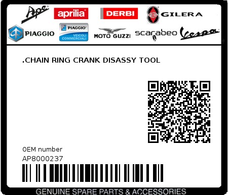 Product image: Aprilia - AP8000237 - .CHAIN RING CRANK DISASSY TOOL  0