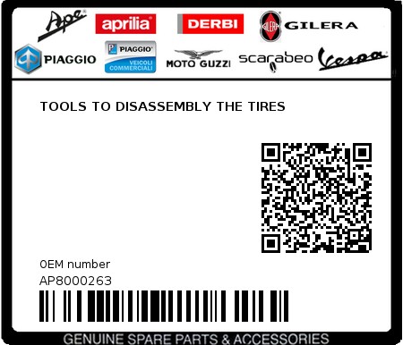 Product image: Aprilia - AP8000263 - TOOLS TO DISASSEMBLY THE TIRES  0