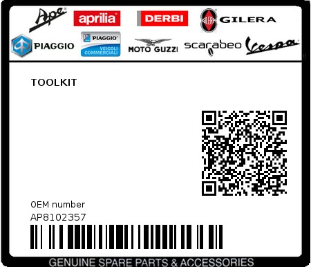 Product image: Aprilia - AP8102357 - TOOLKIT 