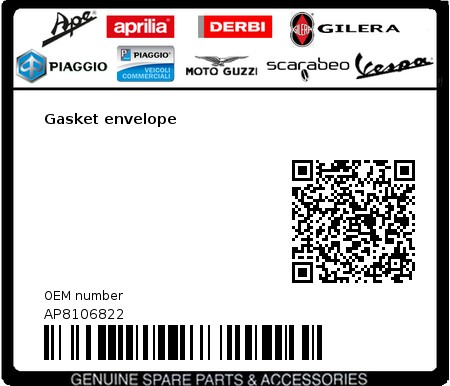 Product image: Aprilia - AP8106822 - Gasket envelope  0