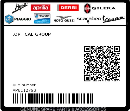 Product image: Aprilia - AP8112793 - .OPTICAL GROUP 