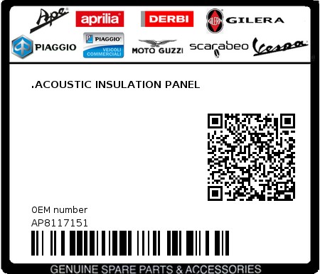 Product image: Aprilia - AP8117151 - .ACOUSTIC INSULATION PANEL 