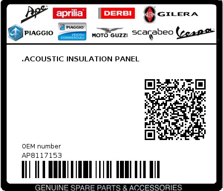 Product image: Aprilia - AP8117153 - .ACOUSTIC INSULATION PANEL 