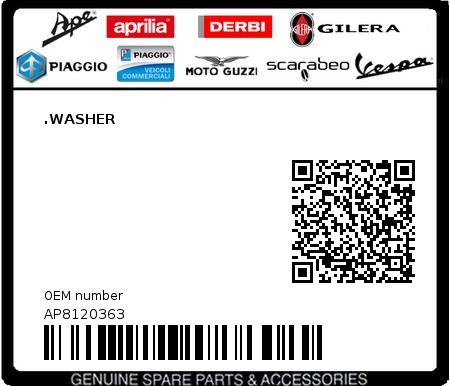 Product image: Aprilia - AP8120363 - .WASHER 